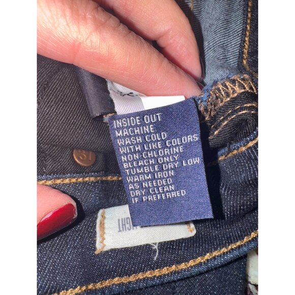 Madewell Alley Straight Dark Wash Denim Jeans Size 25 Dark Blue Denim Stretch - Picture 7 of 12